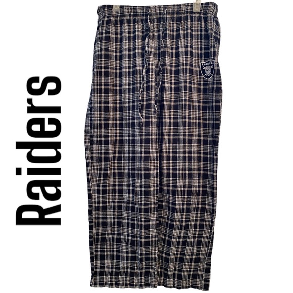 NFL Pants - Las Vegas Raiders NFL Apparel Plaid Lounge Pants L